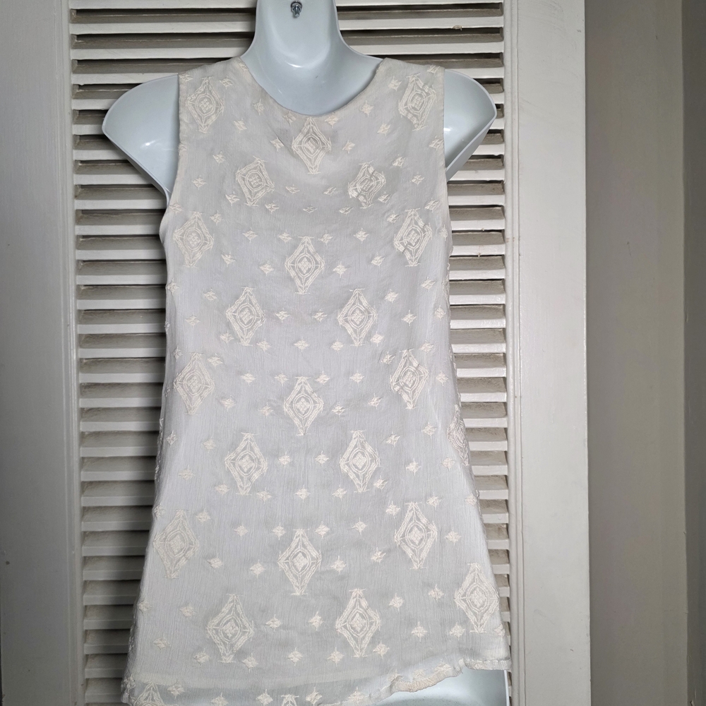 Elegant Cream Sleeveless Top